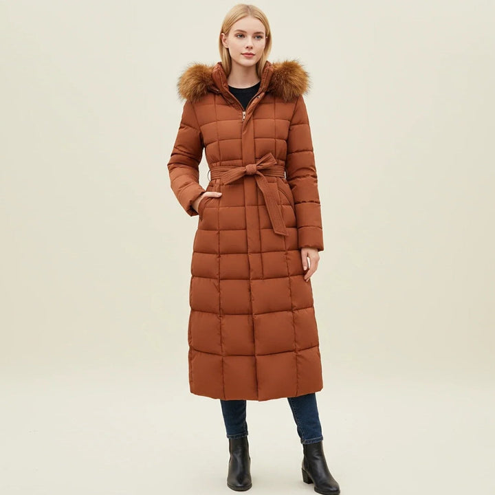 Women's Flattering Quilted Puffer Jacket with Faux Fur Hood