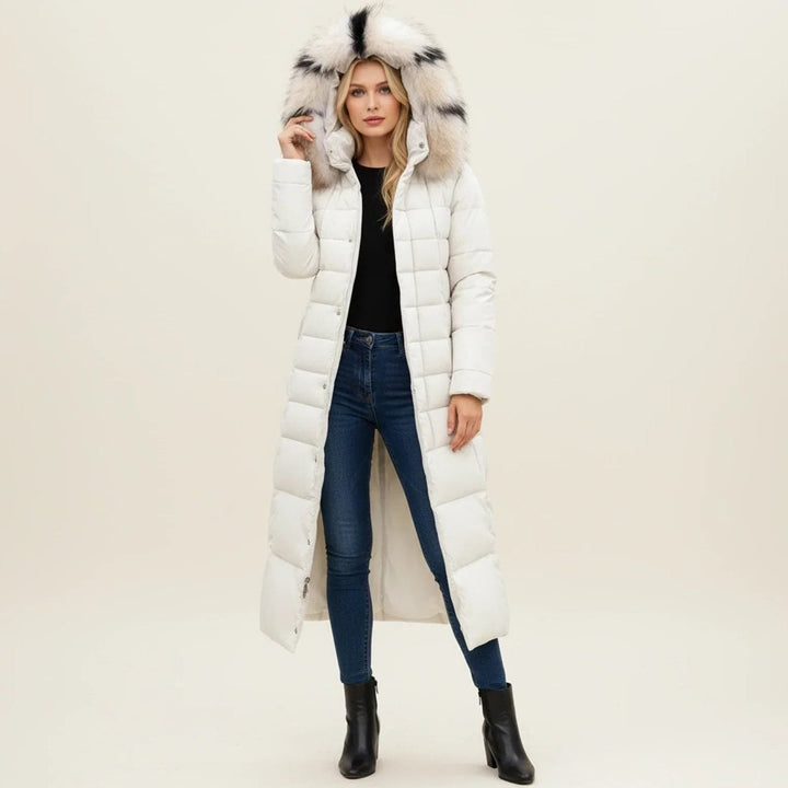 Women's Flattering Quilted Puffer Jacket with Faux Fur Hood